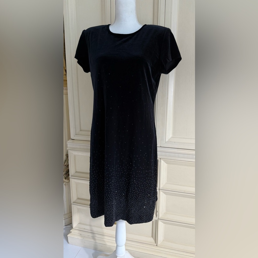 Vintage Elegant Black Velvet Dress